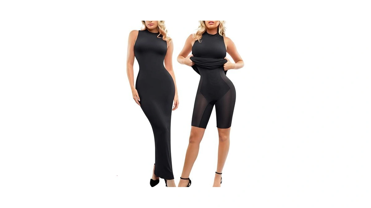 Popilush Shapewear Dress Built In Bra - Maxi Bodycon Dresses