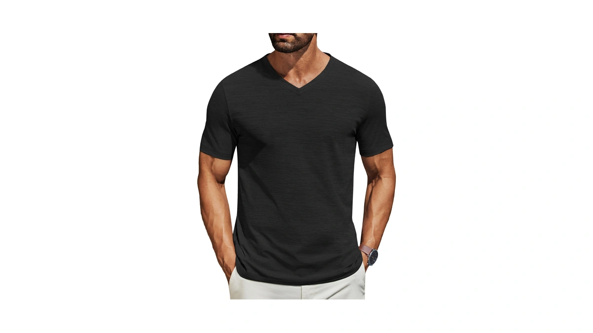 Coofandy Men's T Shirts Short Sleeve Classic V Neck T-shirt