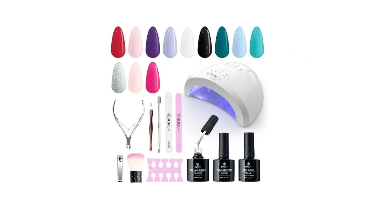 Sunuv Gel Nail Polish Kit With Uv Light, 23 Pcs