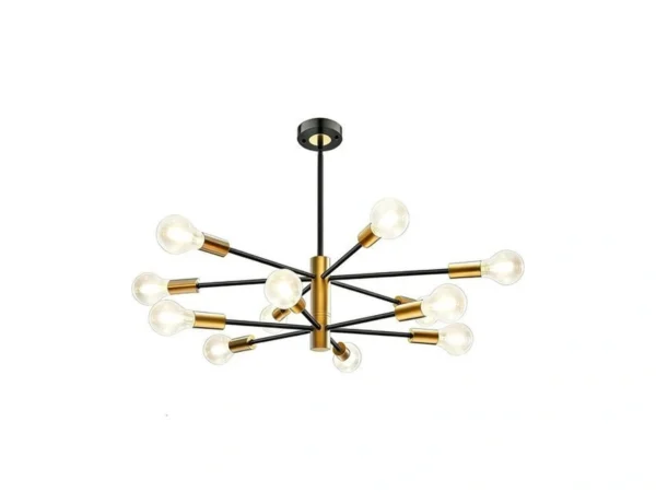 Keilaimo Modern Chandelier, 12-light Sputnik Ceiling Light Fixture, Mid Century