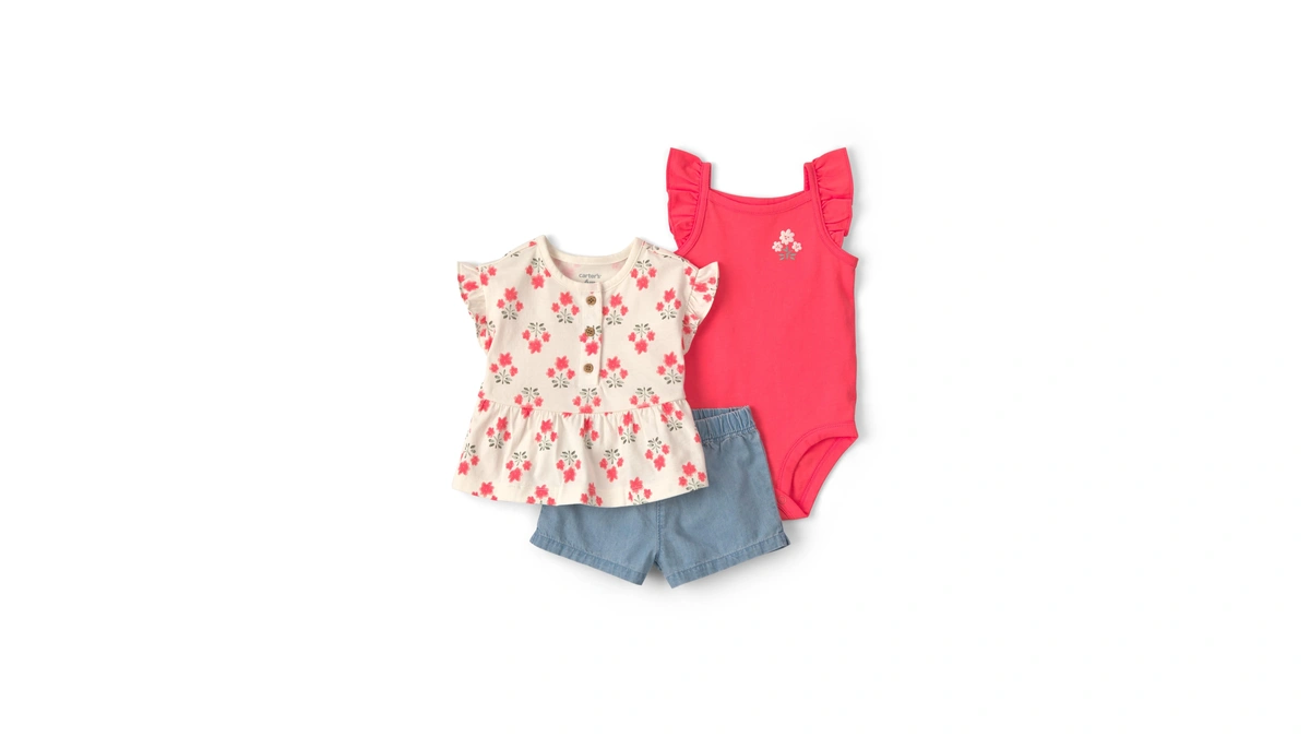 Carter's Girl 3-piece Short Set, Multi, 6m