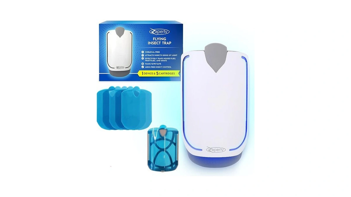 Zaperly 1 Fruit Fly Trap & 5 Adhesive Cartridges, Indoor