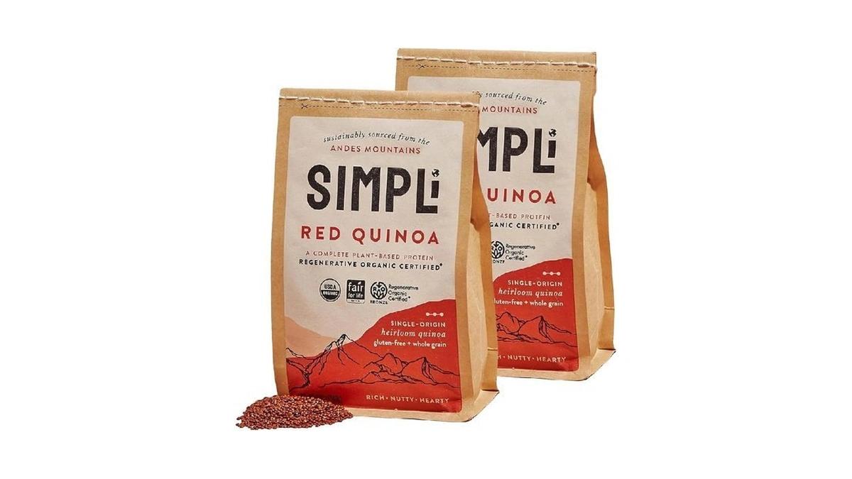 Simpli Regenerative Organic Certified Red Quinoa, Organic Quinoa Ancient Grain,