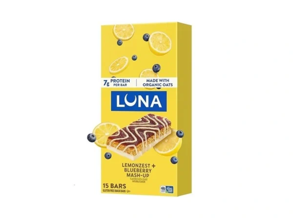 Luna Bar - Mash-ups Lemonzest + Blueberry Flavor - Gluten