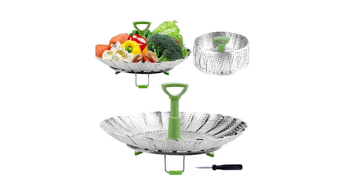 Consevisen Vegetable Steamer Basket For Cooking Food, Stainless Steel Veggie