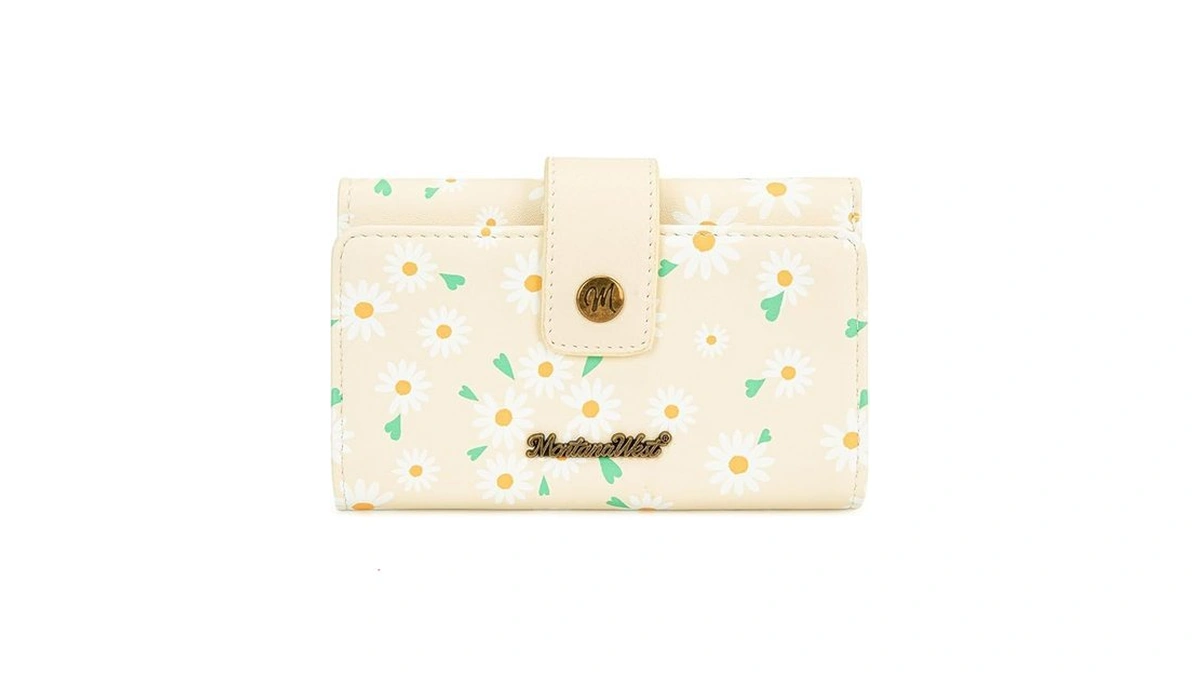 Montana West Small Daisy Flower Wallets Woman Trifold Rfid Blocking