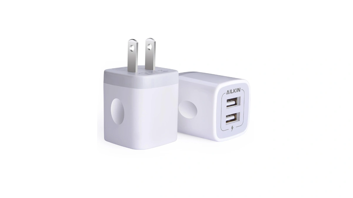 Usb Wall Charger, Charger Adapter, Ailkin 2-pack 2.1a Dual Port