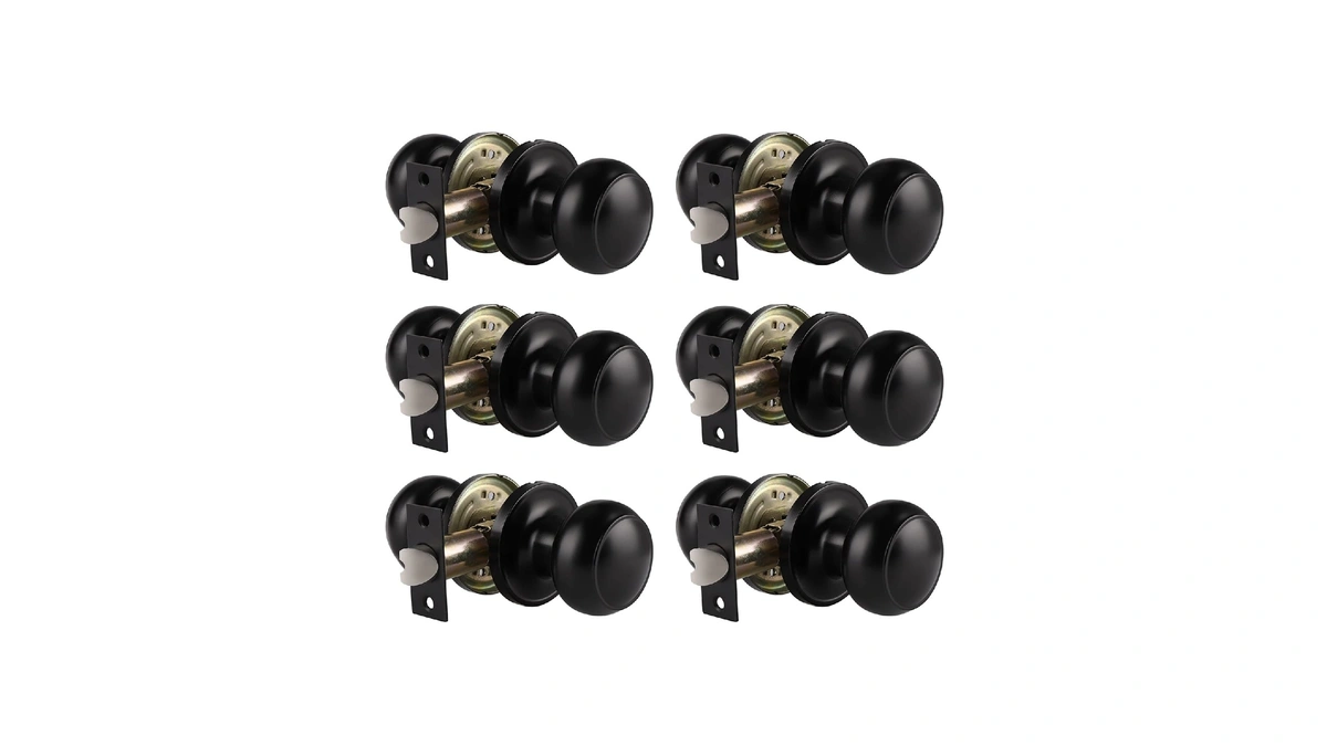 Probrico Black Door Knobs Interior, Passage Door Knobs For Hallway