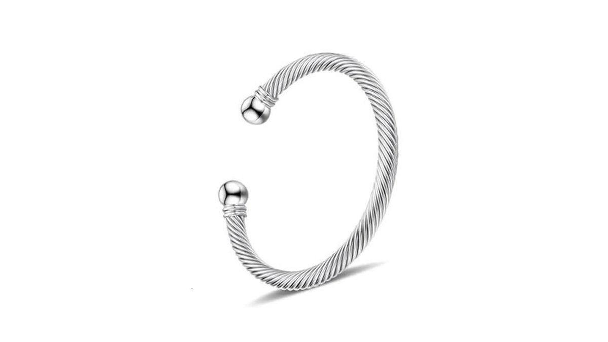 Bolagtier Stainless Steel Twisted Cable Wire Bracelets Adjustable Open Cuff