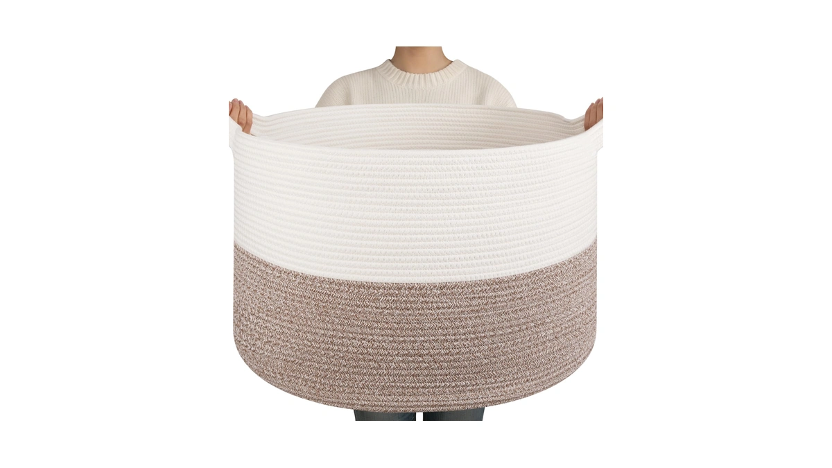 Oiahomy 90l Xxxlarge Blanket Basket For Living Room, 21.7" X