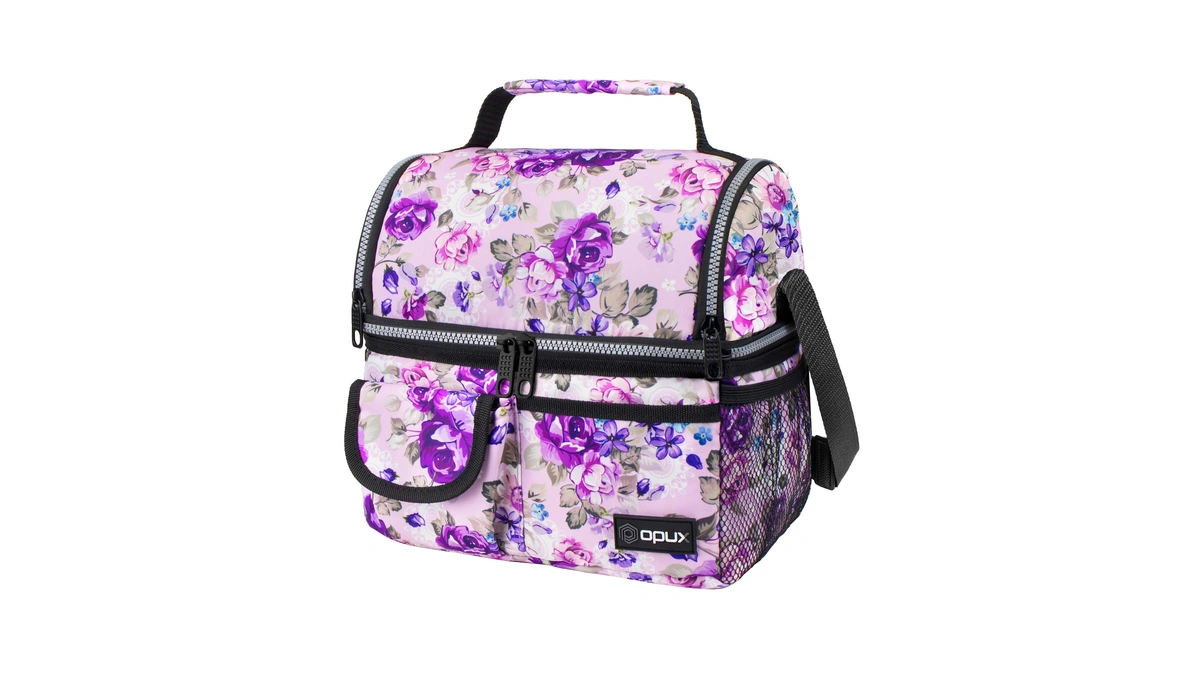Opux Insulated Lunch Bag Women Men, Dual Compartment Leakproof Lunch