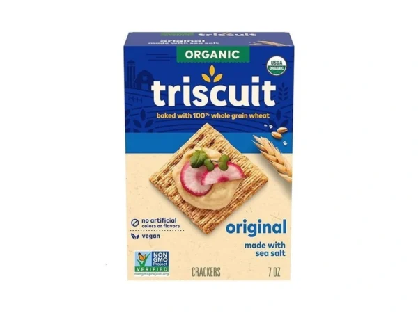 Triscuit Organic Original Whole Grain Wheat Crackers, Organic Crackers, Vegan