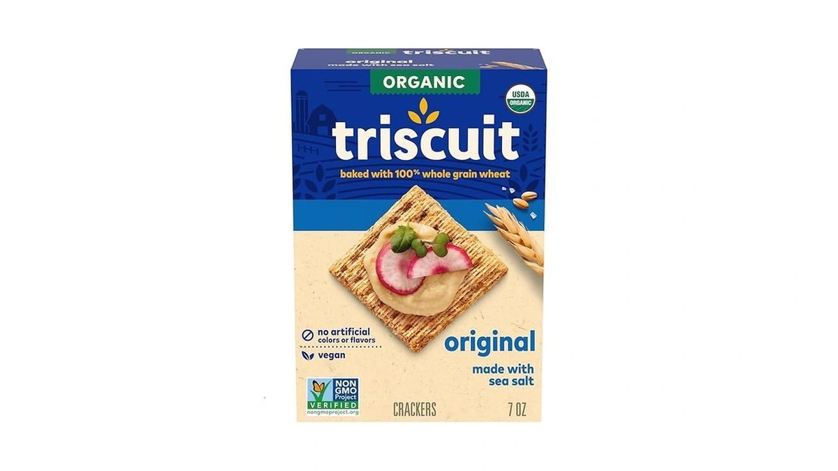 Triscuit Organic Original Whole Grain Wheat Crackers, Organic Crackers, Vegan