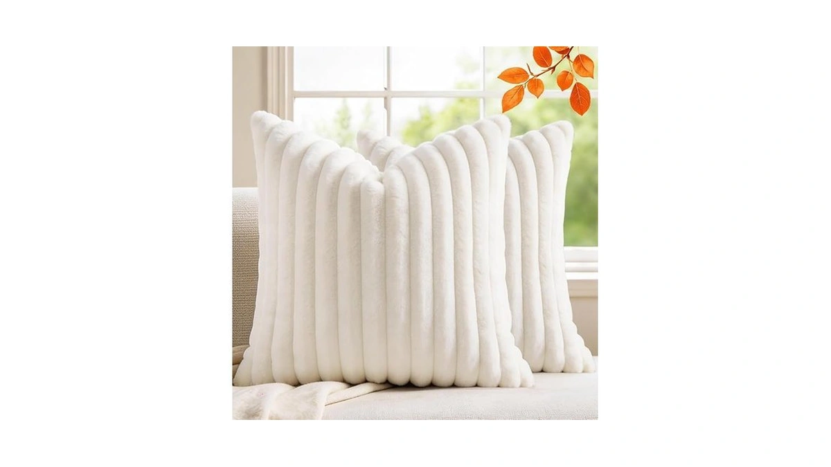 Megayes Pack Of 2 Throw Pillow Covers 18x18 Decorative Solid