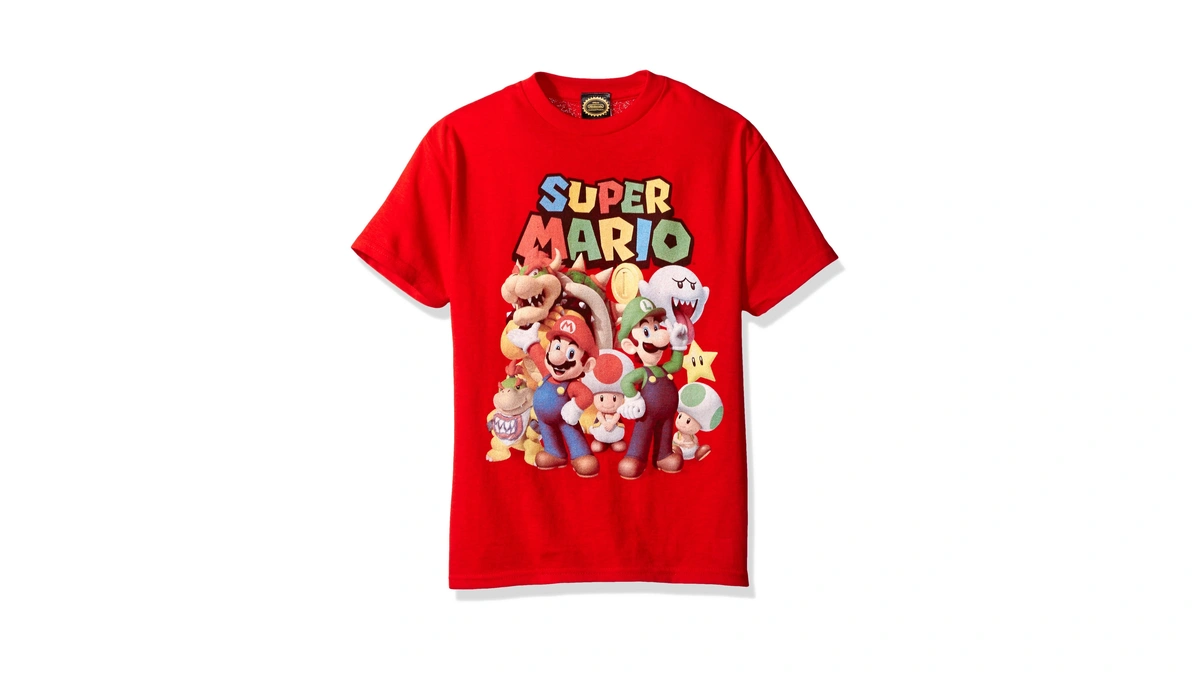 Nintendo Boy's Super Mario Groupage T-shirt, X-large, Red