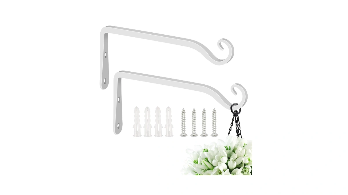 Feed Garden Hanging Plant Bracket 10 Inch 2 Pack, Hand-forged