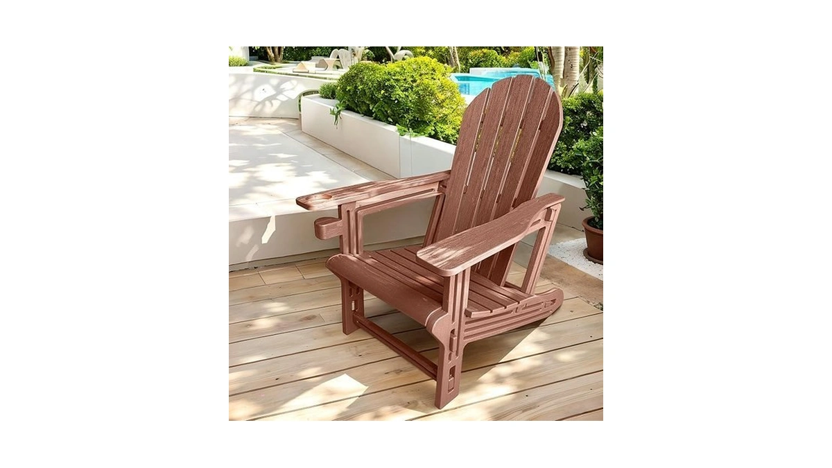 Adirondack Chair With Cup Holder,tool-free Assembly,no Screws Needed,all-weather Hdpe Plastic