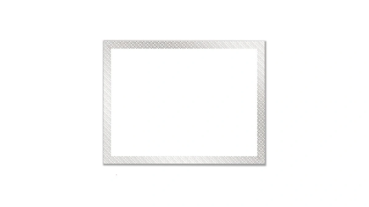 Great Papers! Foil Border Certificates, 8.5 X 11, White/silver With