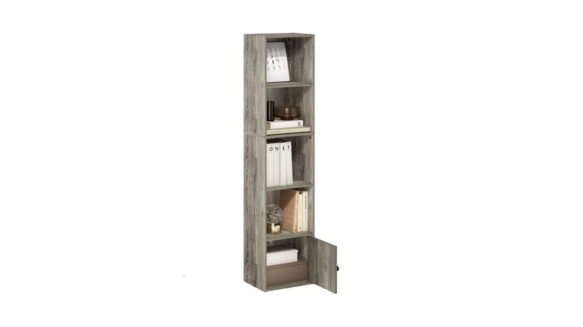 Furinno Luder Book Shelf, 5-tier Modern Bookshelf, Bookcase With 1