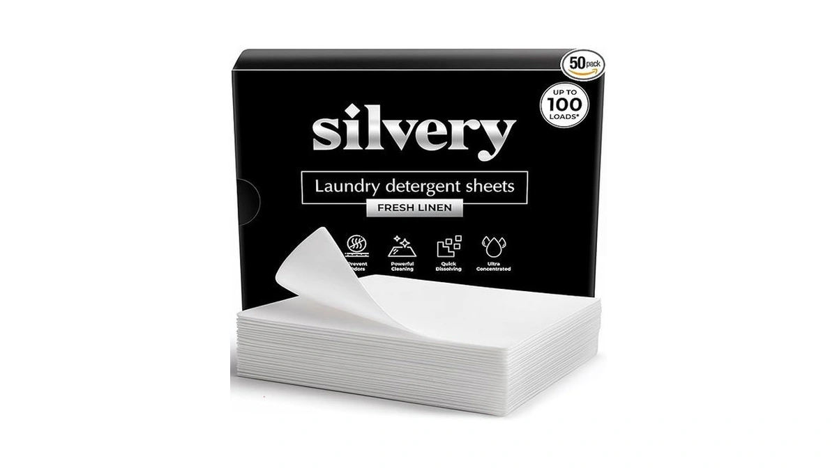 Silvery Laundry Detergent Sheets (100 Loads) - Ultra-concentrated Eco-friendly Washing