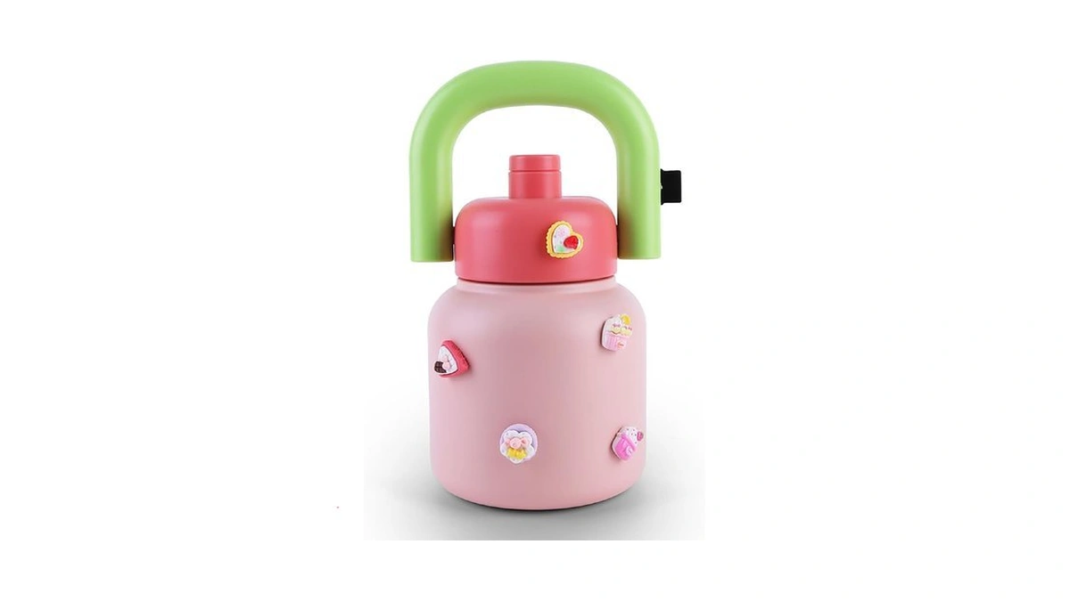 Insulated Water Bottle With Straw And Handle - Double Wall