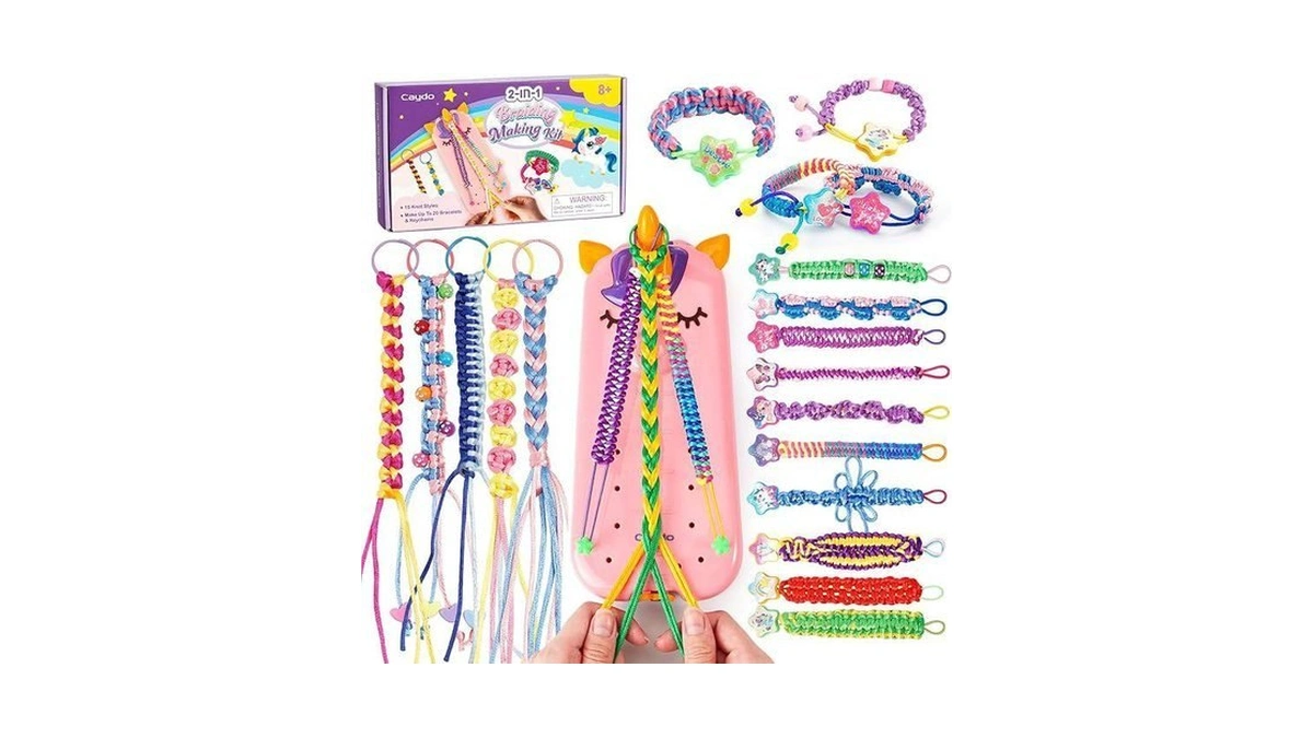 Caydo Bracelet Maker, Unicorn Friendship Bracelet Making Kit For Girls