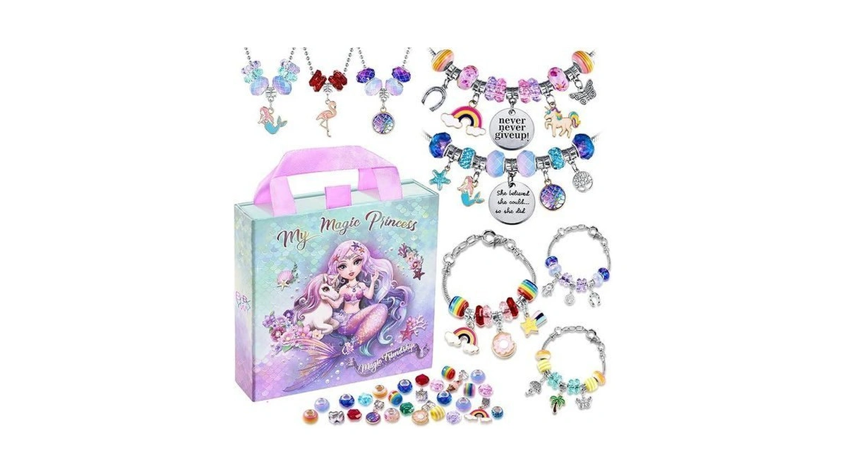 Charm Bracelet Making Kit & Unicorn/mermaid Girl Toy- Ideal Crafts