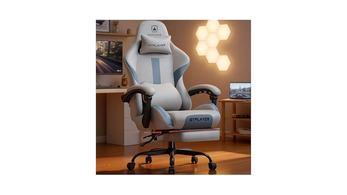 Gtplayer Gaming Chair With Foot Rest & Pocket Spring Cushion,