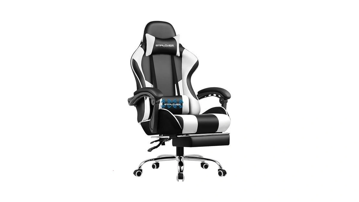 Gtplayer Gaming Chair, Computer Chair With Footrest And Lumbar Support,