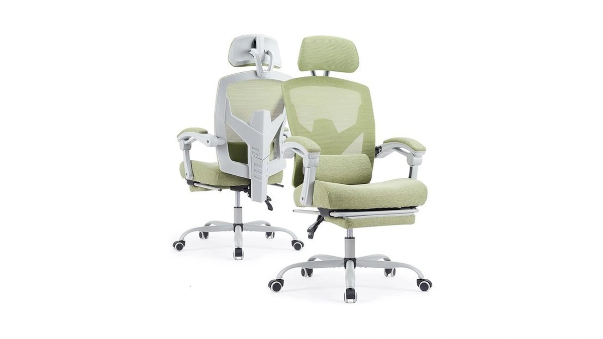 Happymont Ergonomic Office Chair With Footrest, High Back Home Desk