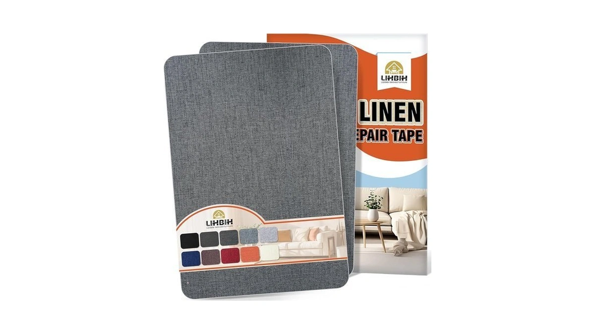 Linen Fabric Repair Tape 2 Pcs 8x12 Inch, Self Adhesive