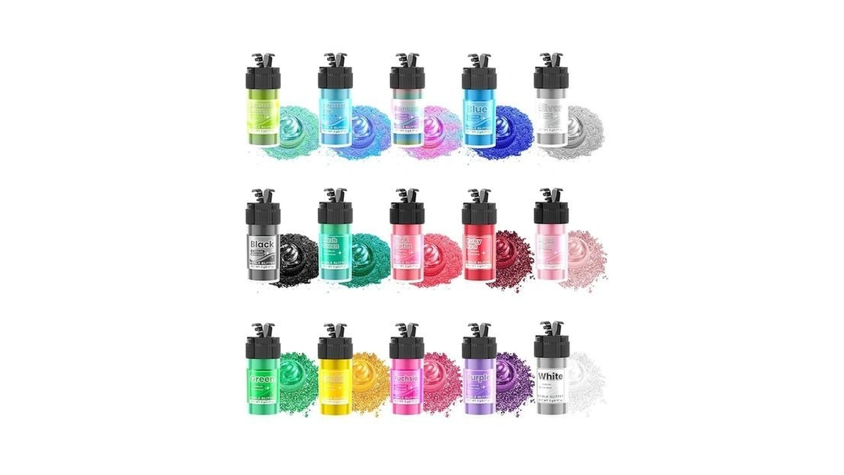 Edible Glitter - 15 Popular Colors Edible Glitter For Cocktails,