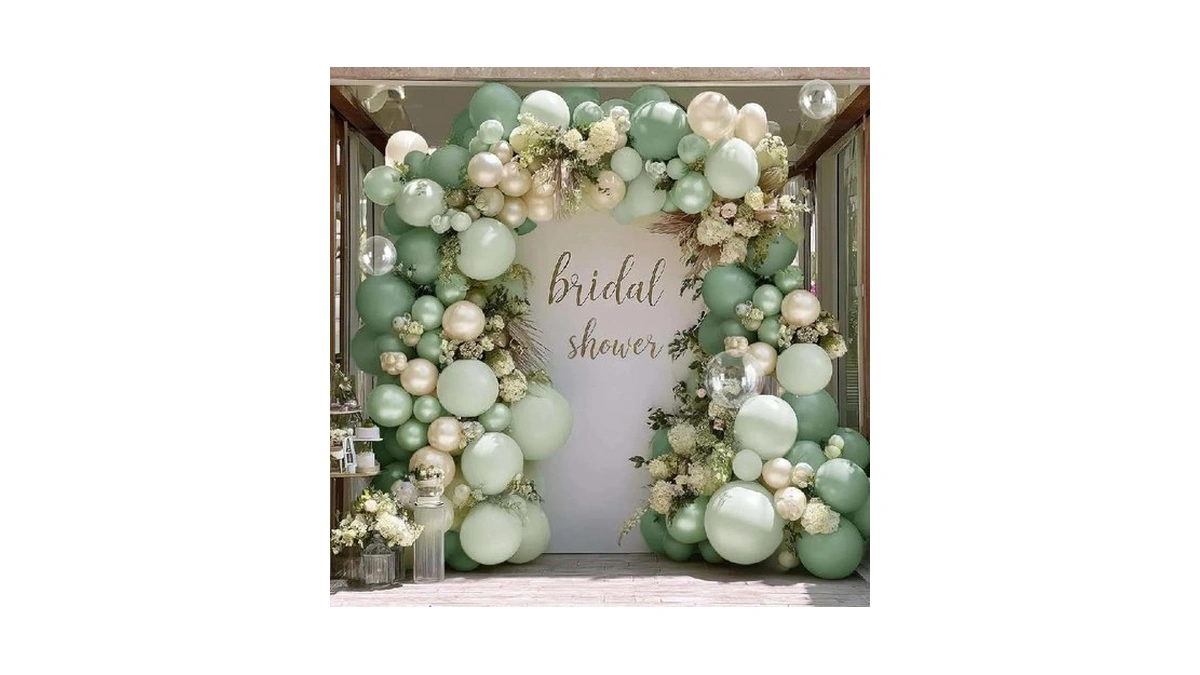 Dusty Green Balloon Arch Kit Double Stuffed,pearl Light Sage Green