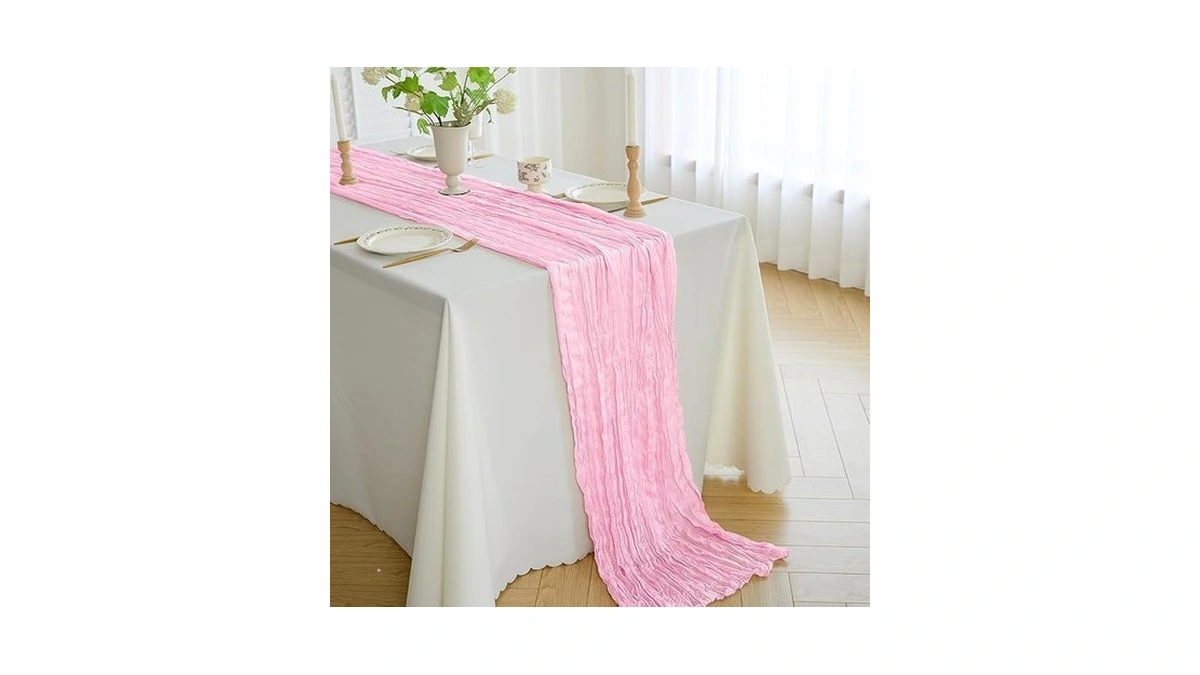 Cheesecloth Gauze Boho Rustic Table Runner - 35x120 Inch Long