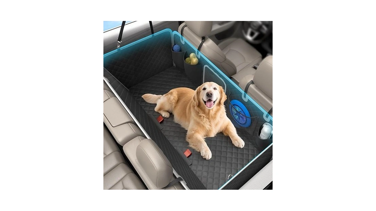 Petpurrio Dog Car Seat Cover For Back Seat, Hard Bottom