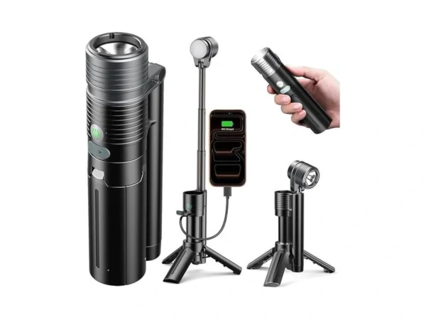 Asfrost Flashlight Camping Lights 2in-1, 180°flip Dual Lamp 8-mode Led