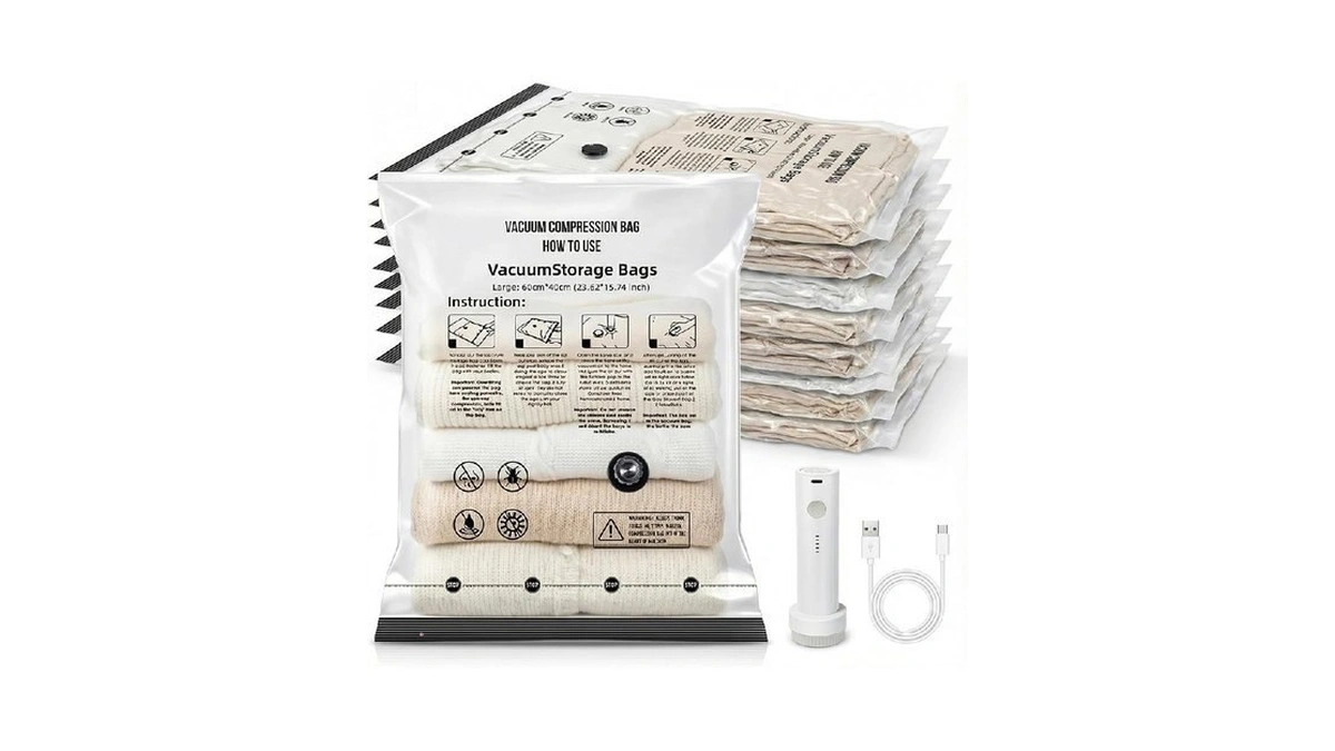Yobobo Vacuum Seal Bags For Clothing: 80% Compression With Rechargeable