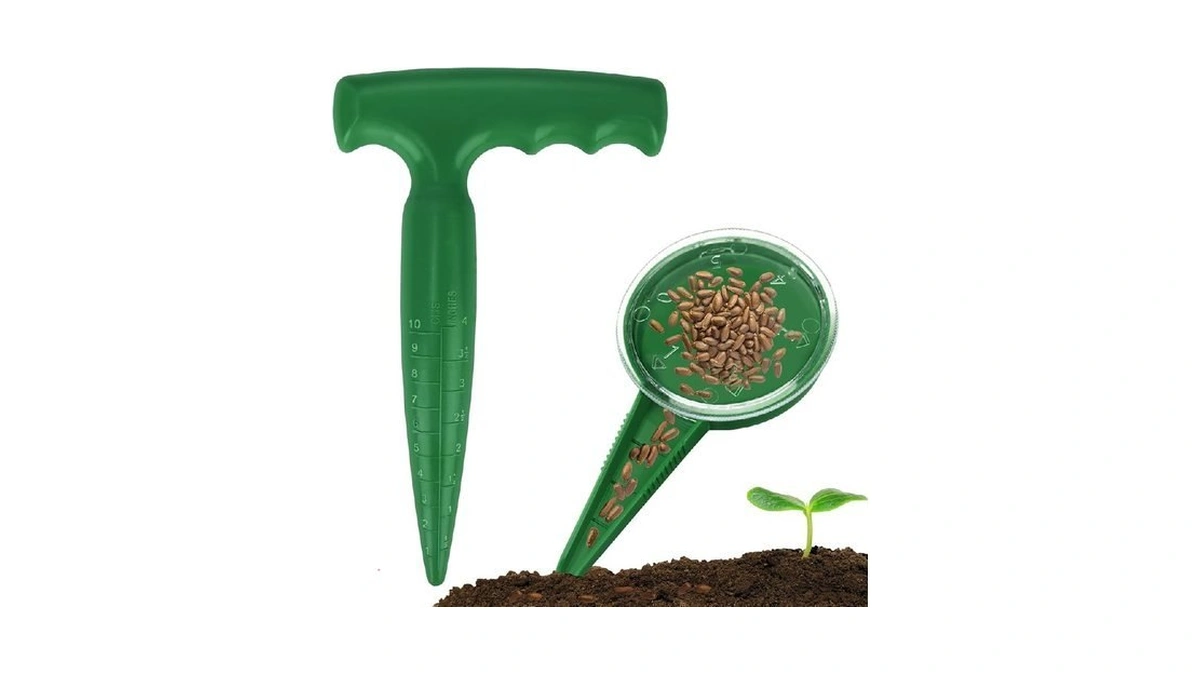Milifox Seed Planter Tool, 6.9" Dibber Garden Tool, Plastic Dibbler