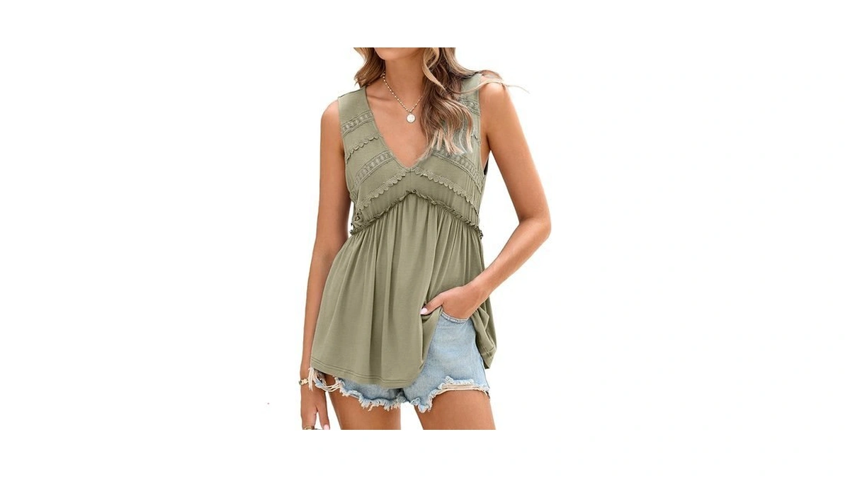 Glamaker Women Summer Tank Tops Baby Doll Beach Fashion Lace