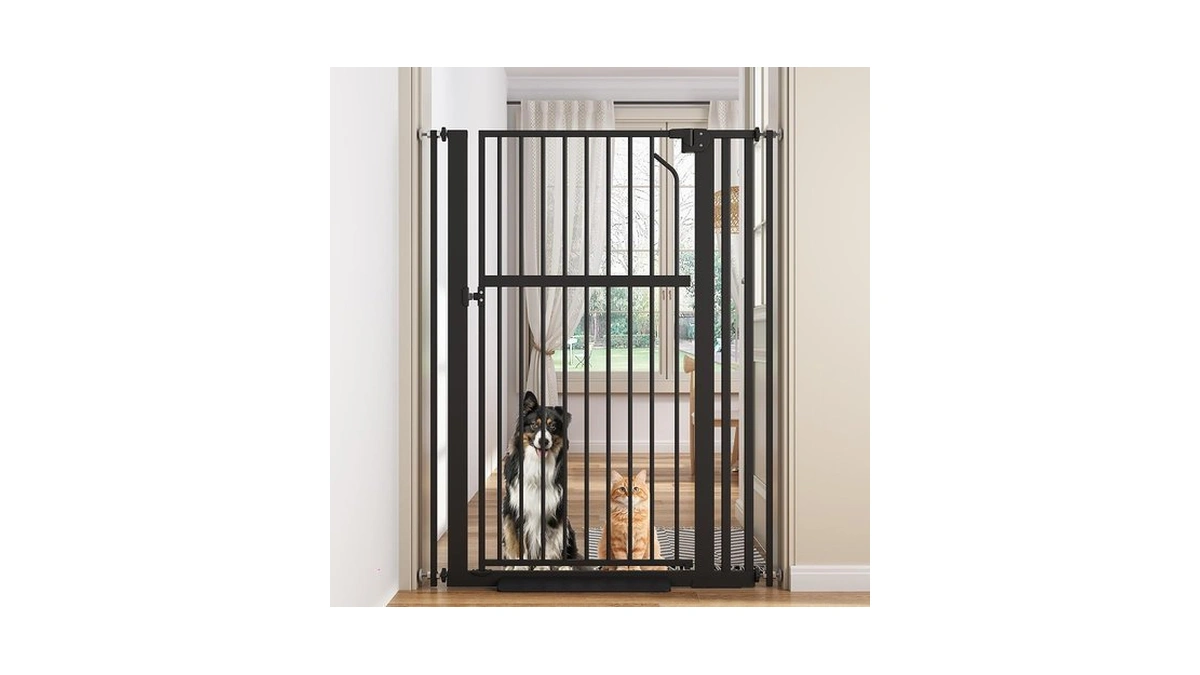 Floisdace 55.1" Extra Tall Pet Gate For Cat/dog, Adjustable 29.9-37.4"