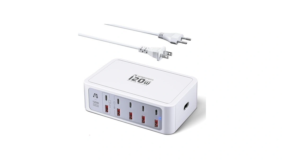 Aergiatech 10-ports Usb And Usb C Charging Station, 120w Usb