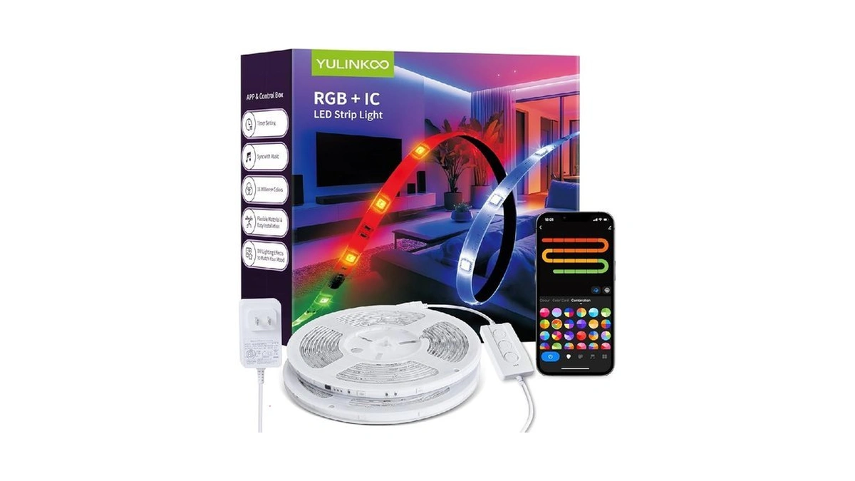 Rgb+ic Led Strip Light, 104ft Smart Led Light For Bedroom,