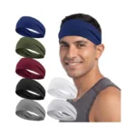 Obeoby 7 Pcs Headbands For Men, Soft Elastic Sports Sweatbands