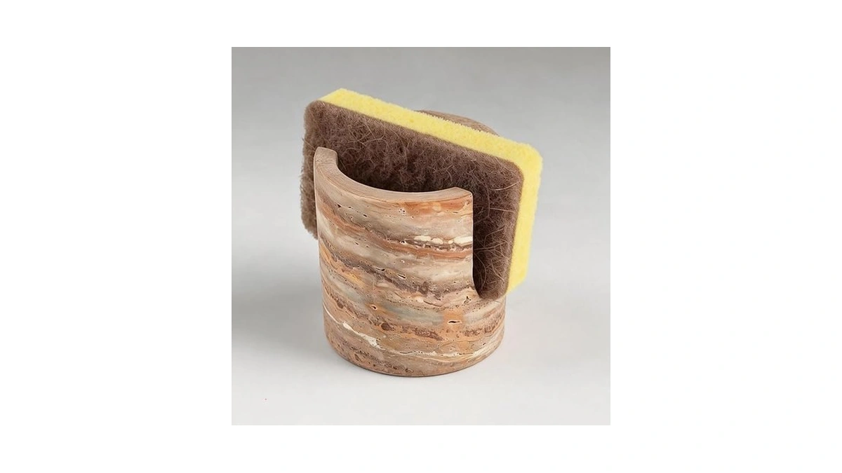 Zshawn Natural Marble Sponge Holder For Kitchen Sink, Fast Drying