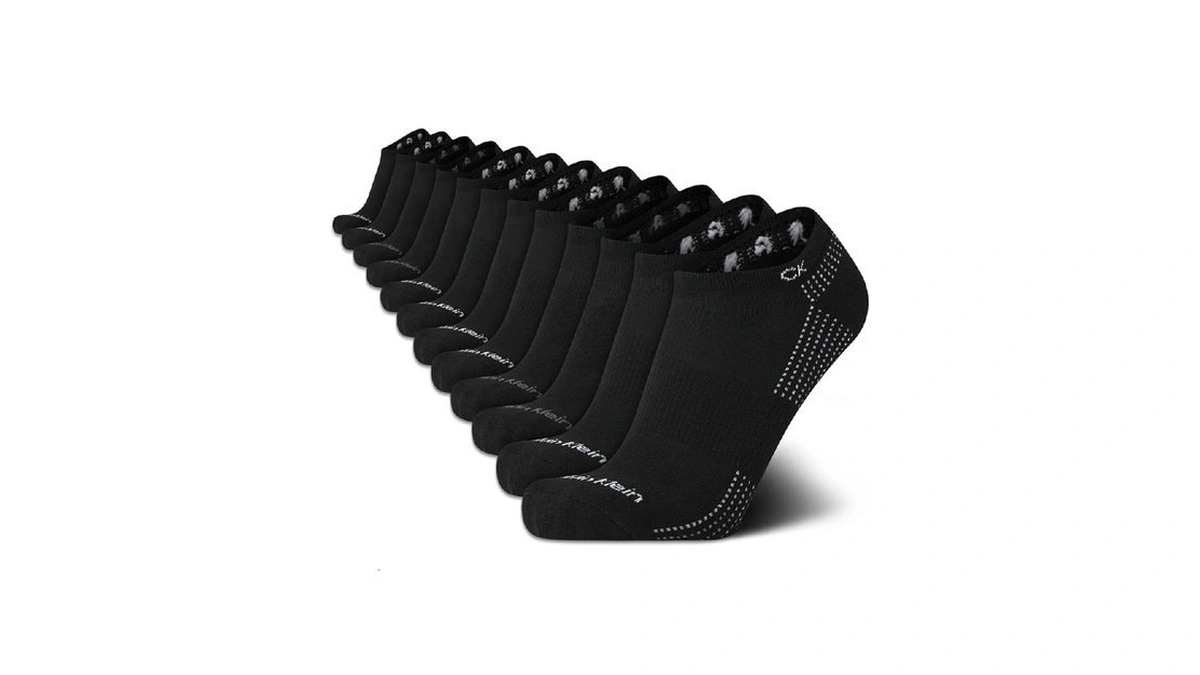 Calvin Klein Mens No Show Socks - 12 Pack Lightweight