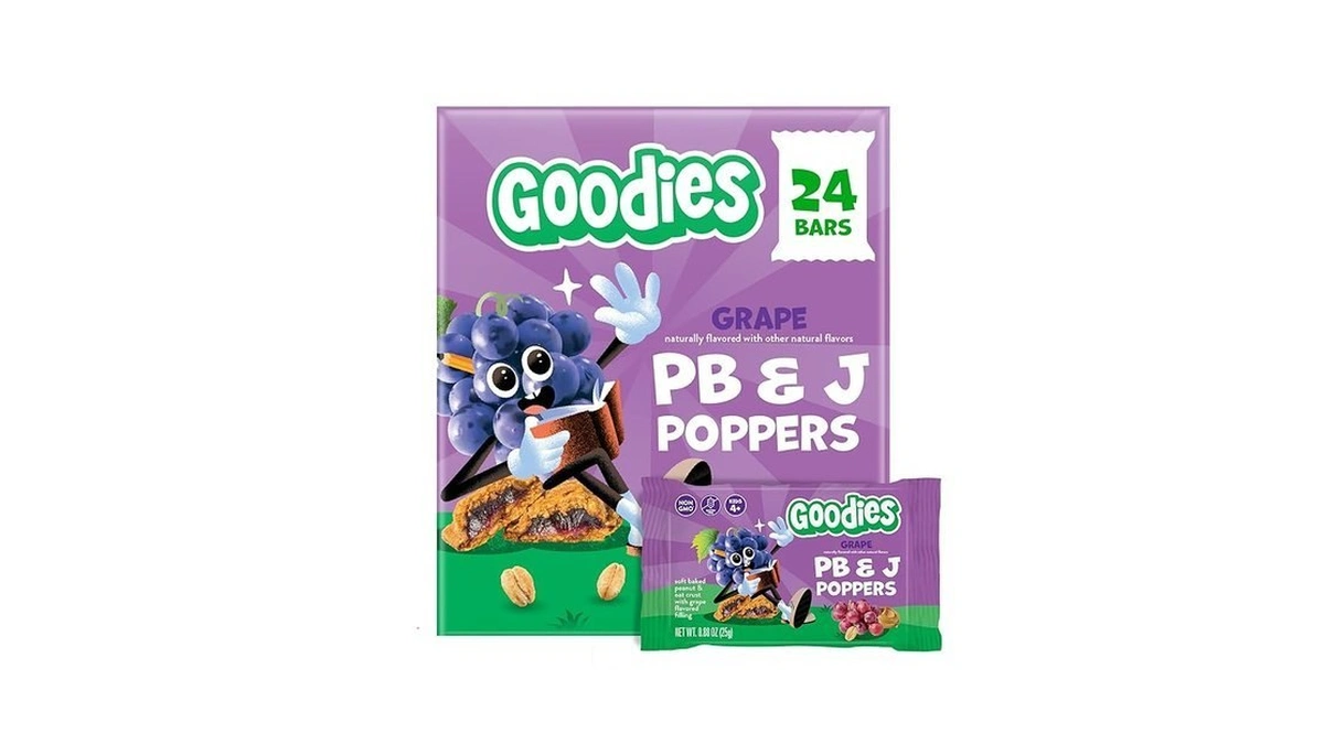 Goodies Grape Pb&j Poppers, Soft Baked Kids Snack Bars 4+,