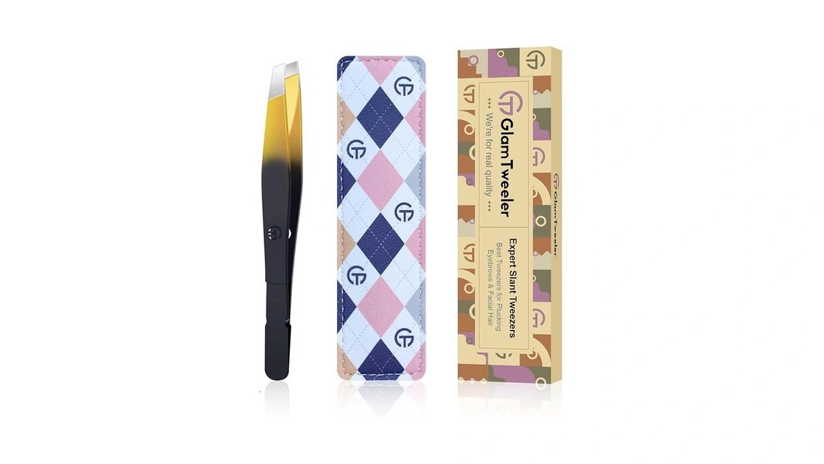 G-01 Exclusive Slant Tip Tweezers, Glamtweeler High Precison Expert Eyebrow