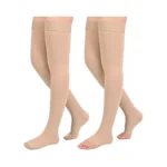 2pairs Ktinnead 20-30mmhg Thigh High Compression Stockings For Women, Thigh
