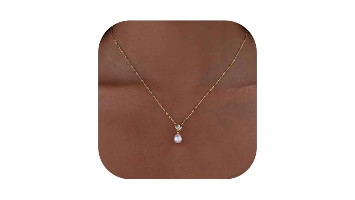 Pearl Necklaces For Women Trendy Diamond Pearl Pendant Necklace Wedding