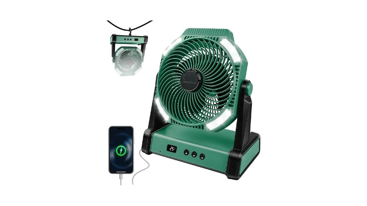22500mah Voice-activated Camping Fan, Portable Rechargeable Fan, Battery Powered Fan